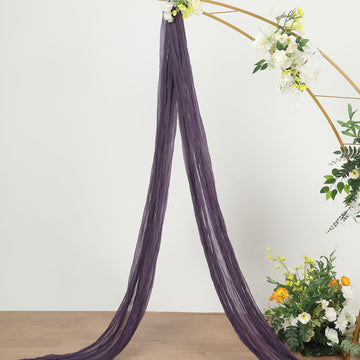 Create a Boho Arbor Curtain Panel with our Purple Gauze Cheesecloth Fabric