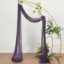 Purple 20 Feet Window Valance In Cheesecloth Fabric