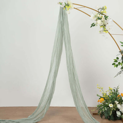 Light green sheer fabric draped elegantly for decoration