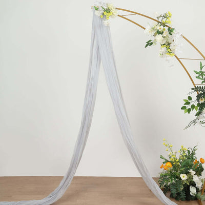 Sheer gray fabric draped elegantly for event decor
