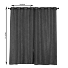 2 Faux Linen Curtain Panels In Charcoal Gray With Chrome Grommets 52 Inch x 108 Inch