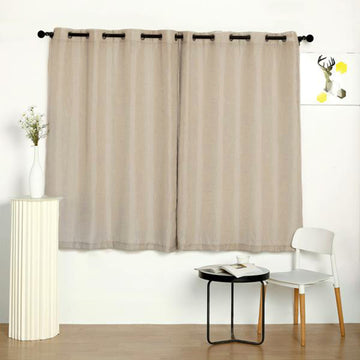 Beige Faux Linen Curtains for Rustic Charm and Breezy Beauty