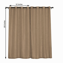 2 Pack Of Handmade Taupe Faux Linen Curtains With Chrome Grommets 52 Inch x 108 Inch