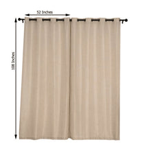 Beige Handmade Faux Linen Curtains 52 Inch x 108 Inch With Chrome Grommets 2 Pack