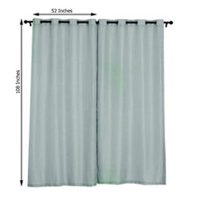 Faux Linen Dusty Blue Curtains 2 Pack 52 Inch x 108 Inch With Chrome Grommets