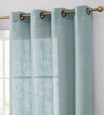 Transform Your Space with Handmade Dusty Blue Faux Linen Curtains