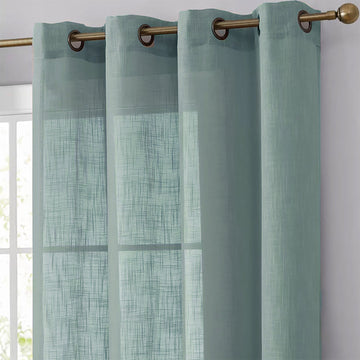 Create a Serene and Elegant Ambiance with Dusty Blue Faux Linen Curtains