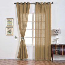 Handmade 52 Inch x 108 Inch Natural Faux Linen Curtain Panels With Grommets