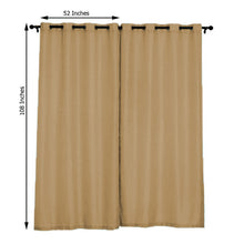2 Pack 52 Inch x 108 Inch Natural Faux Linen Curtains With Chrome Grommets