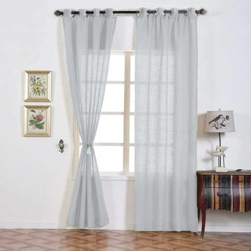 Elegant Silver Faux Linen Curtains for a Charming Atmosphere