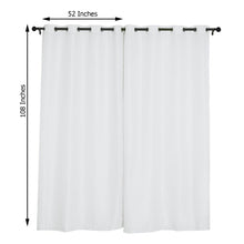 Handmade White Faux Linen Curtains 2 Panels 52 Inch x 108 Inch With Chrome Grommets