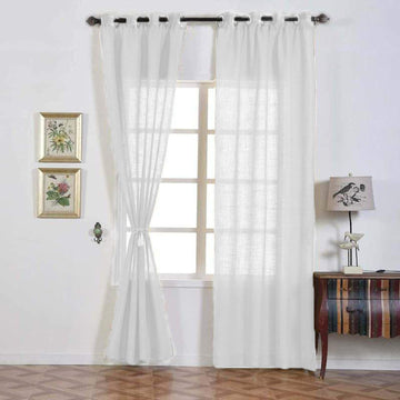 Elegant White Faux Linen Curtains for a Breezy and Charming Look