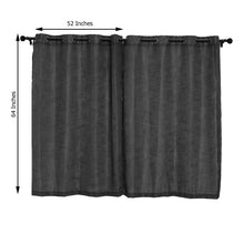 Charcoal Gray 52 Inch x 64 Inch Curtains In Faux Linen With Chrome Grommets 2 Pack