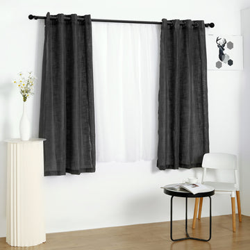 Enhance Your Space with Handmade Charcoal Gray Faux Linen Curtains