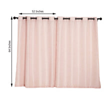 Faux Linen Blush Rose Gold Curtain With Chrome Grommets 52 Inch x 64 Inch
