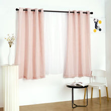 52 Inch x 64 Inch Curtain Panel With Chrome Grommets In Blush Rose Gold Faux Linen