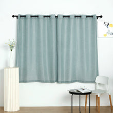 52 Inch x 64 Inch Dusty Blue Handmade Faux Linen Curtains With Chrome Grommets