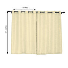 2 Pack Ivory Curtain Panels In Faux Linen 52 Inch x 64 Inch With Chrome Grommets
