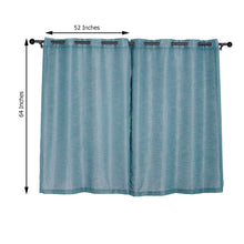 2 Pack Chrome Grommet Curtains In Handmade Blue Faux Linen 52 Inch x 64 Inch