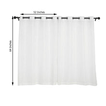 Faux Linen White Curtains 52 Inch x 64 Inch With Chrome Grommets