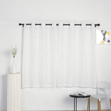 Handmade Faux Linen White Curtains 52 Inch x 64 Inch With Chrome Grommets