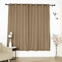 2 Pack Handmade Faux Linen Curtains In Taupe 52 Inch x 84 Inch