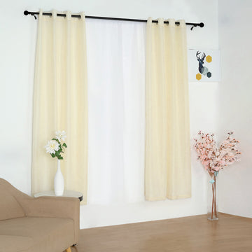 Elevate Your Decor with Ivory Faux Linen Curtains