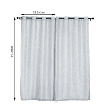 Faux Linen Curtain Panels In Silver 52 Inch x 84 Inch With Chrome Grommets