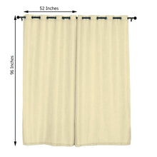 Faux Linen 52 Inch x 96 Inch Curtain Panels With Chrome Grommets 2 Pack In Ivory