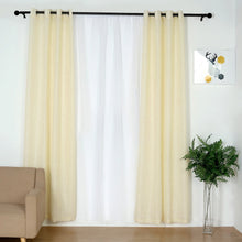Handmade Ivory Faux Linen Curtains 52 Inch x 108 Inch With Chrome Grommets