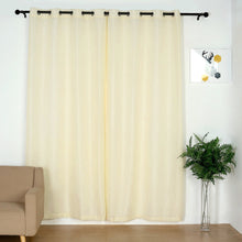 Ivory Handmade Faux Linen Curtains With Chrome Grommets Set Of 2 52 Inch x 96 Inch