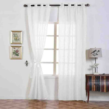 Enhance Your Event Decor with White Faux Linen Curtains
