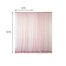 Sheer Blush Lace Curtain with measurements of 5 ft and 10 ft