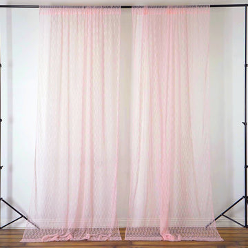 Create a Stunning Atmosphere with Blush Fire Retardant Floral Lace Curtains
