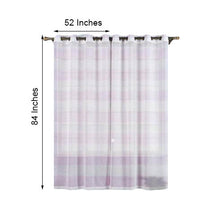 Set Of 2 Cabana Print Curtain Panels With Chrome Grommet 52 Inch x 84 Inch In White & Lavender Faux Linen