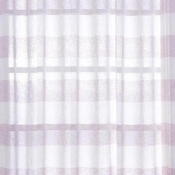 Elevate Your Décor with White/Lavender Lilac Cabana Print Faux Linen Curtain Panels