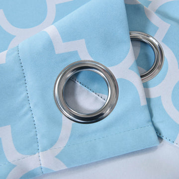 Blue/White Lattice Designer Trellis Curtains
