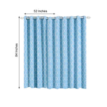 White & Blue Lattice Room Darkening 52 Inch x 84 Inch Blackout Curtain Panels With Grommet 2 Pack