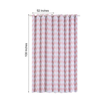Chrome Grommet Thermal Blackout Curtains Panels In White & Blush Chevron Design 52 Inch x 108 Inch
