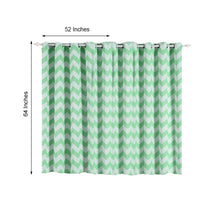 Chevron Print Thermal Blackout 52 Inch x 64 Inch White & Mint Chrome Grommet Curtain Panels 2 Pack