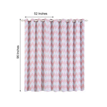 White & Blush Chevron Print Thermal Blackout Curtain Grommet 52 Inch x 96 Inch Panels Noise Cancelling 