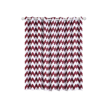 Enhance Any Event or Space with Versatile White/Burgundy Chevron Design Thermal Room Darkening Blackout Window Curtain Panels