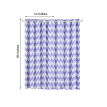 Room Darkening Blackout Curtain Panel With Chrome Grommet 52 Inch x 96 Inch In White & Lavender Chevron Print 