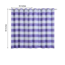 Pack Of 2 52 Inch x 64 Inch White & Lavender Cabana Stripe Thermal Blackout Curtains With Chrome Grommet