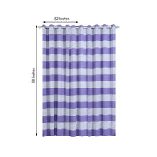 Pack Of 2 52 Inch x 96 Inch White & Lavender Cabana Stripe Thermal Blackout Curtains With Chrome Grommet