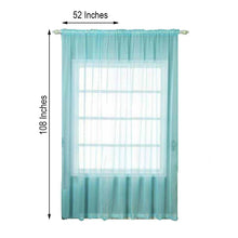2 Pack | Baby Blue Organza Grommet Sheer Curtains Panels - 52x108inch
