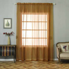 Gold Sheer Organza Grommet Window Panels With Rod Pockets 52 Inch x 108 Inch 2 Pack