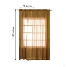 Set Of 2 Gold Sheer Organza Grommet Window Panels With Rod Pockets 52 Inch x 108 Inch