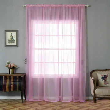 Elegant Pink Sheer Organza Curtains for a Graceful Touch