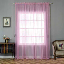 Window Treatment Panels With Rod Pocket 52 Inch x 108 Inch 2 Pack In Pink Sheer Organza